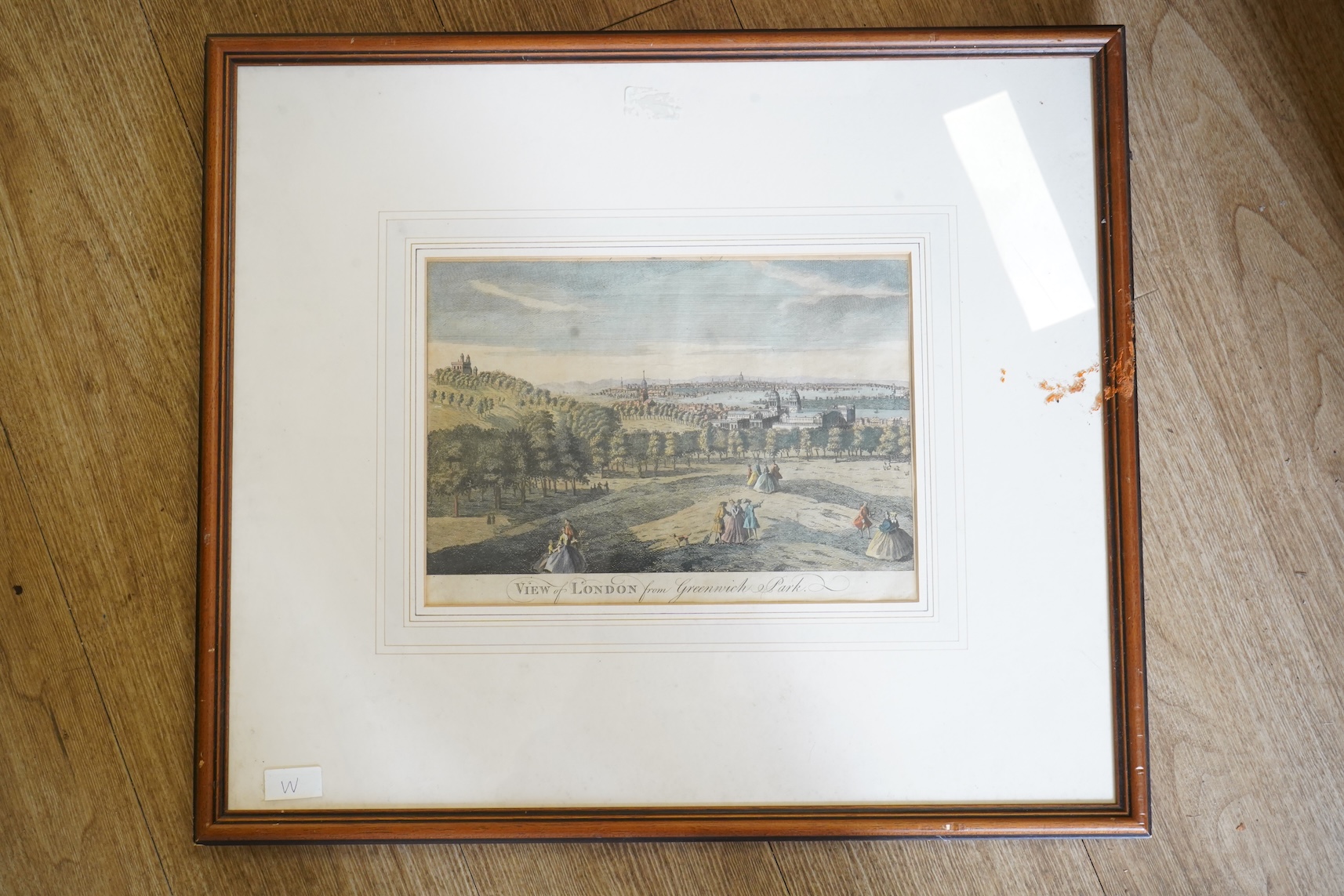 A collection of 18th century and later prints and engravings to include: After J Faber, Gulielmus Bateman, dated 1714 in the plate, View of London from Greenwich Park, hand coloured engraving and Vauxhall Gardens, The Gr